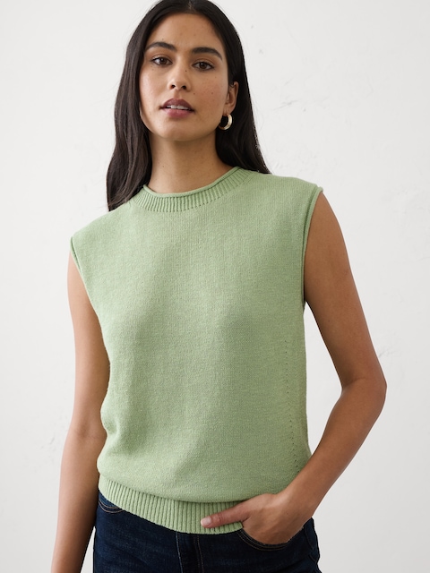 Ramie-Cotton Sweater Tank