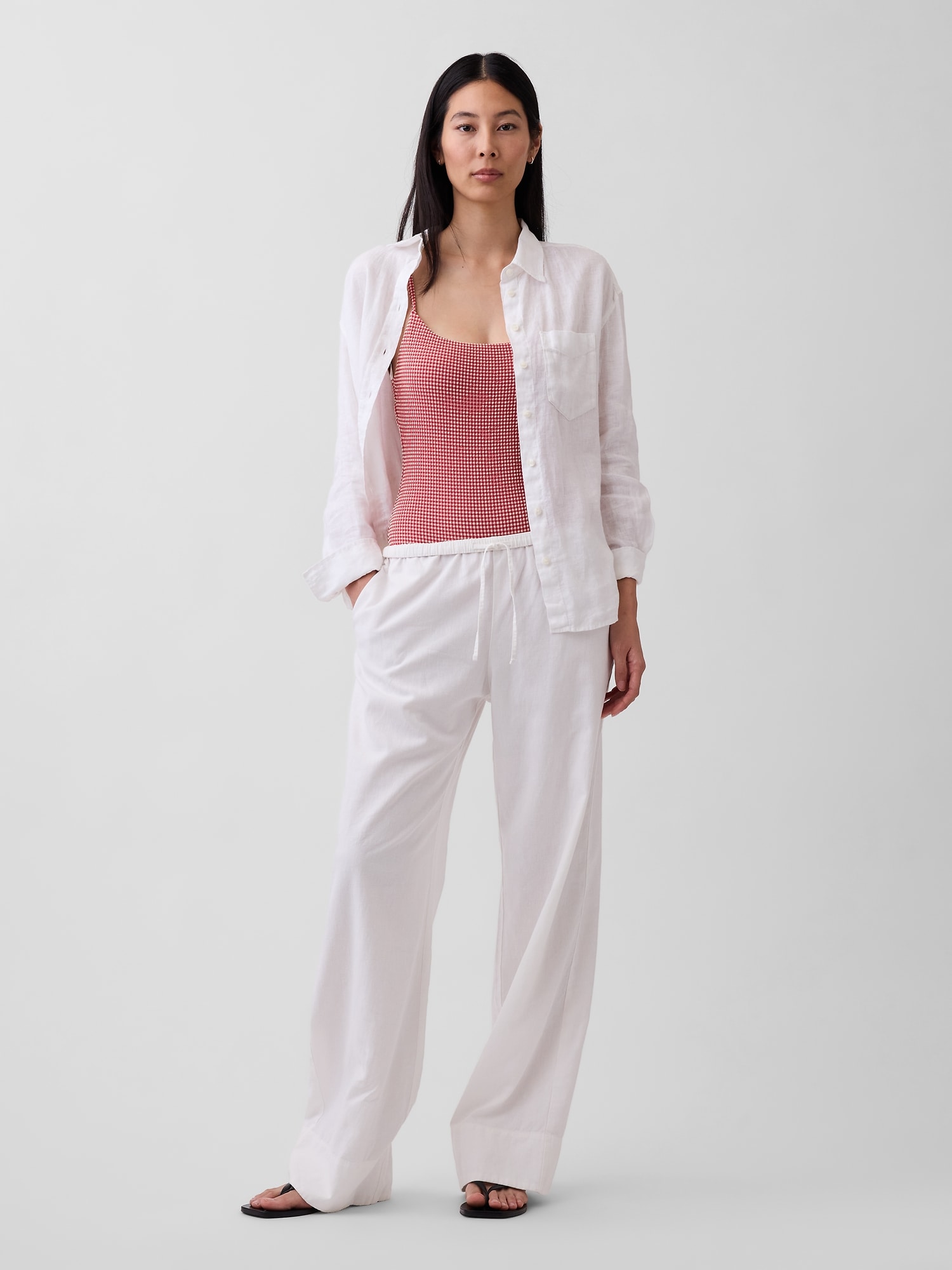 Gap公式オンラインストア | リネン100％ オーバーサイズシャツ