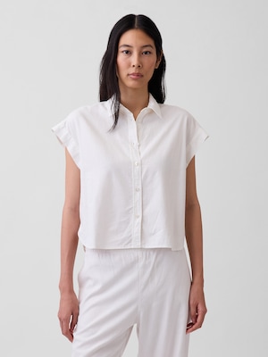 リネンブレンド オーバーサイズシャツ