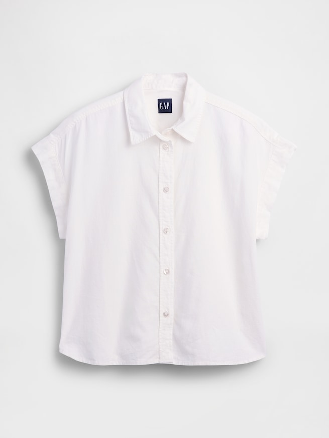 リネンブレンド オーバーサイズシャツ-4