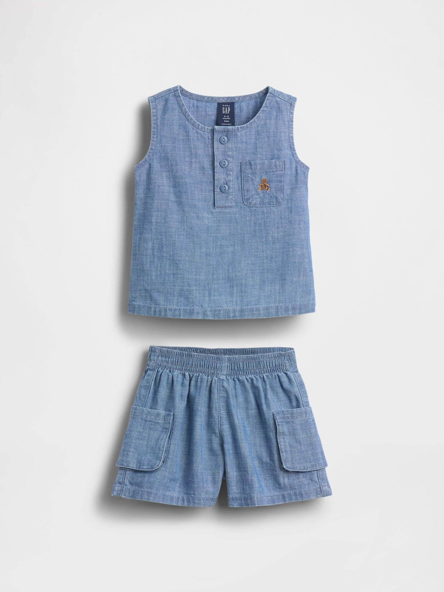ENSEMBLE EN DENIM AVEC POCHES POUR BÉBÉ