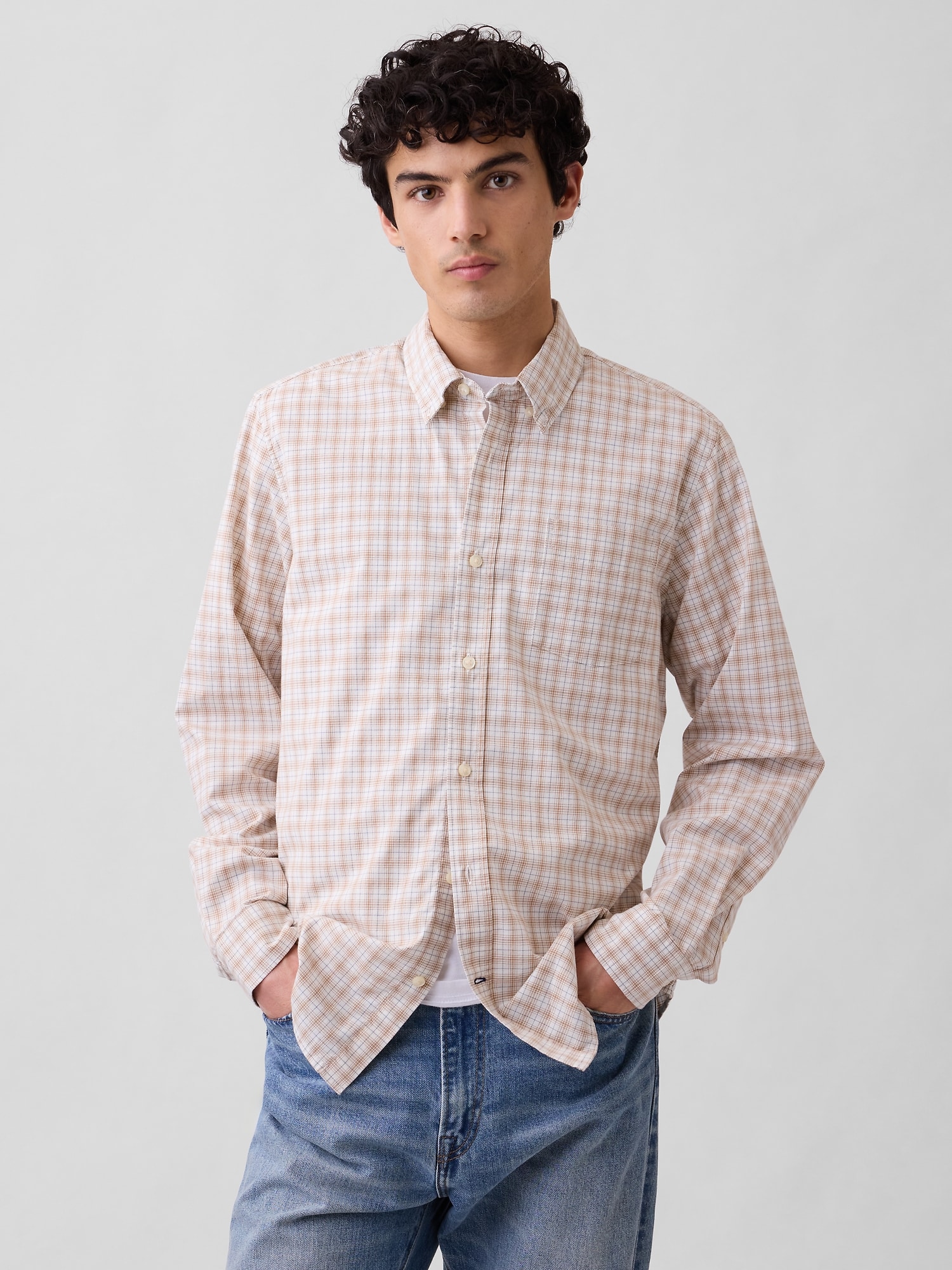 Stretch Poplin Shirt in Standard Fit