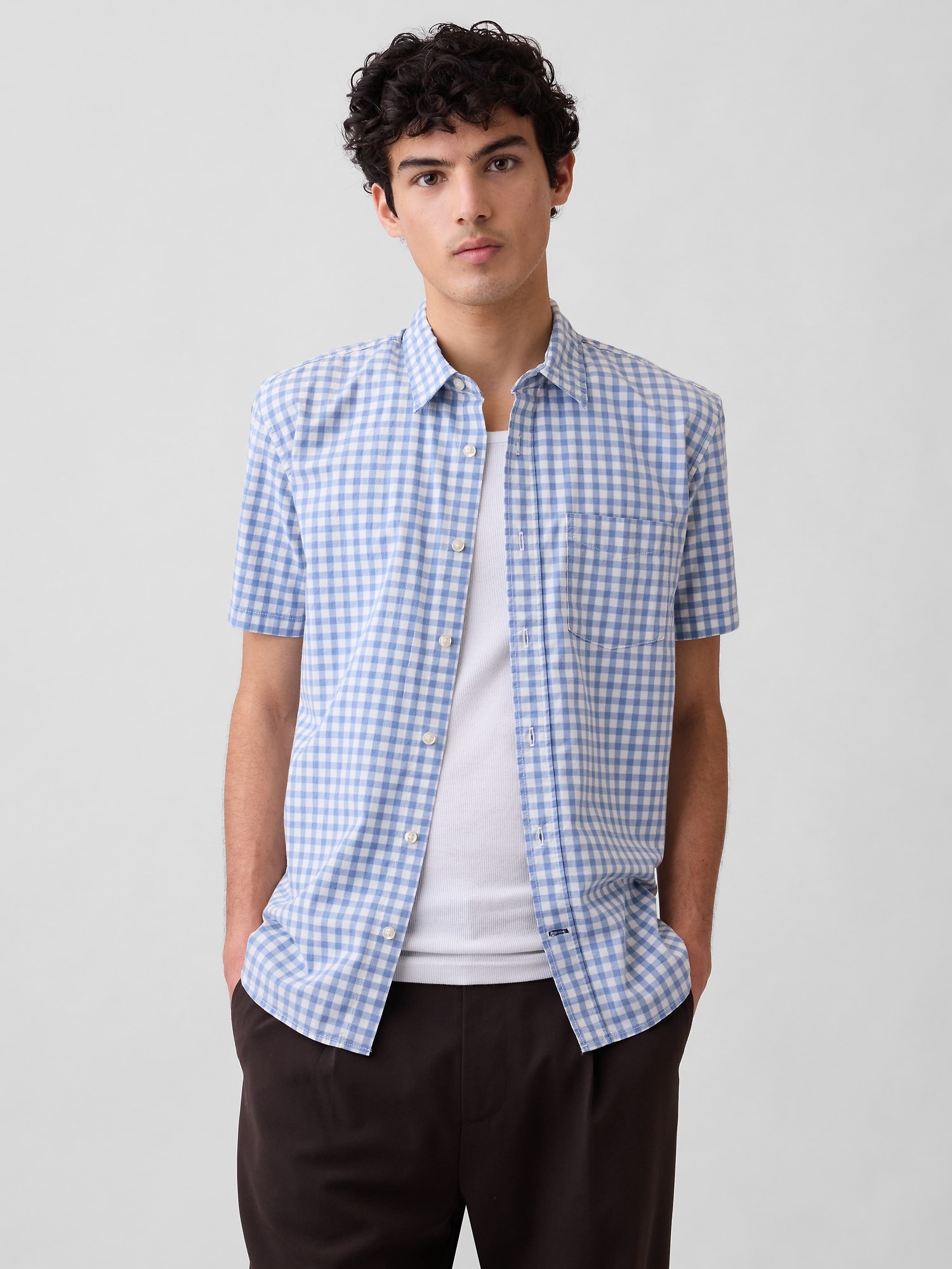 Stretch Poplin Shirt in Standard Fit