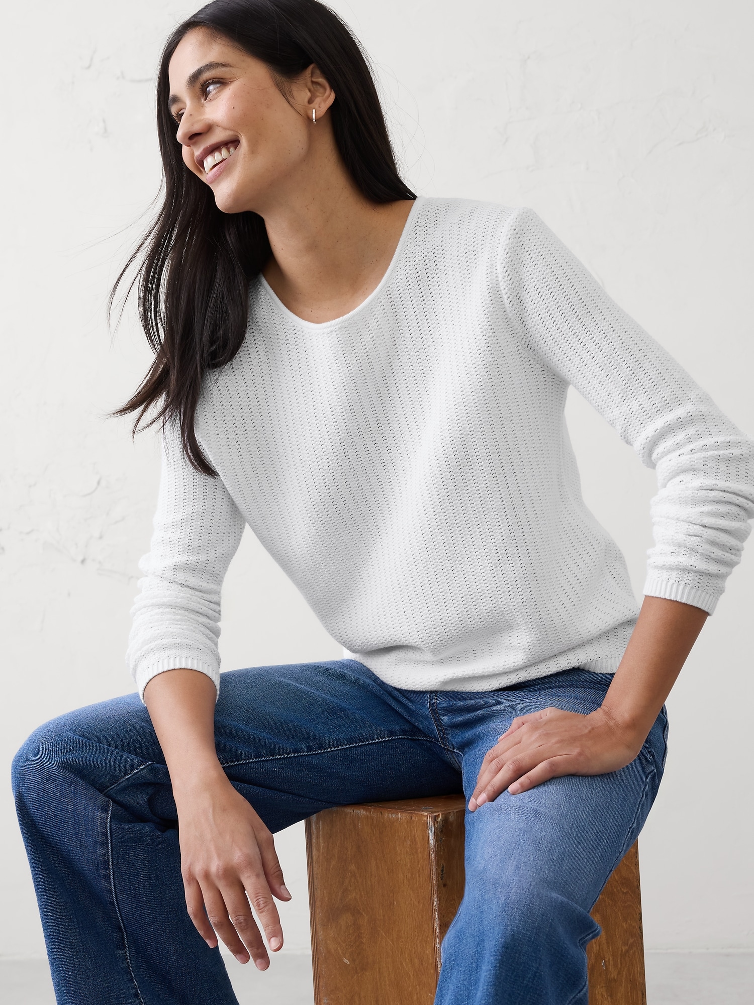 Texture Stitch Tie-Back Sweater