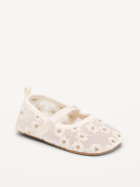 Mesh Floral Ballet Flats for Baby