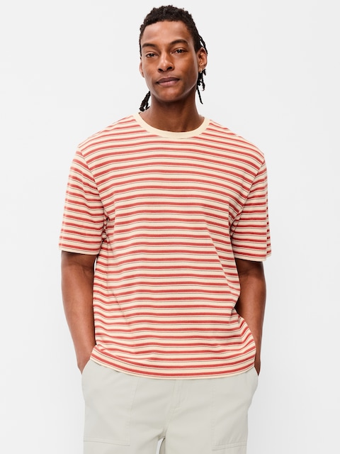 Textured-Knit Striped T-Shirt