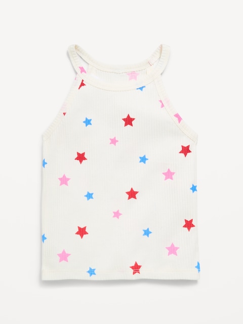 Fitted Ribbed Halter Tank Top for Toddler Girls