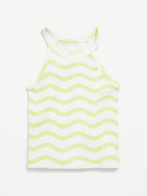 Fitted Ribbed Halter Tank Top for Toddler Girls