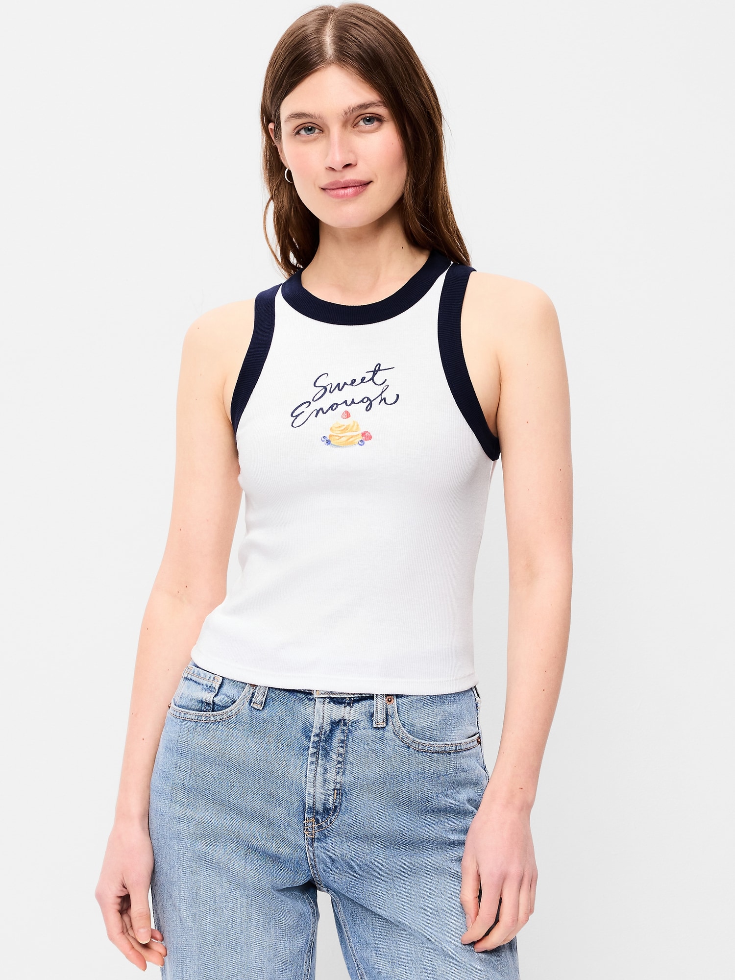 Graphic Snug Crop Tank Top