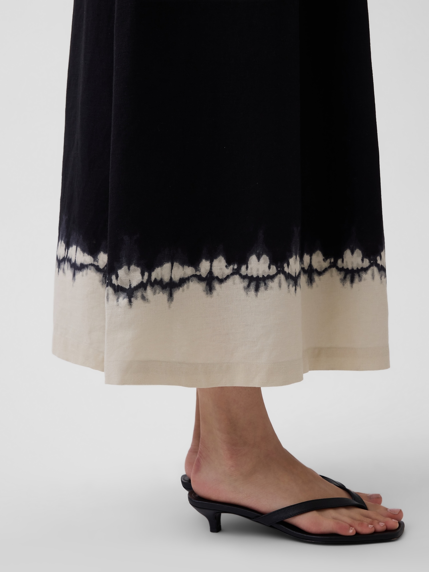 リネンブレンド ドロップウエスト コルセット マキシワンピース-5