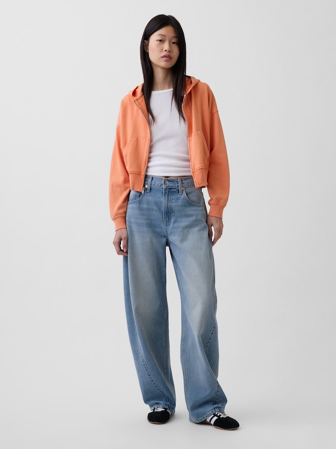 ヴィンテージソフト フレンチテリー ジップアップパーカー-1