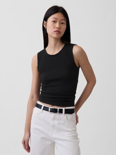 Pointelle Shell Tank Top