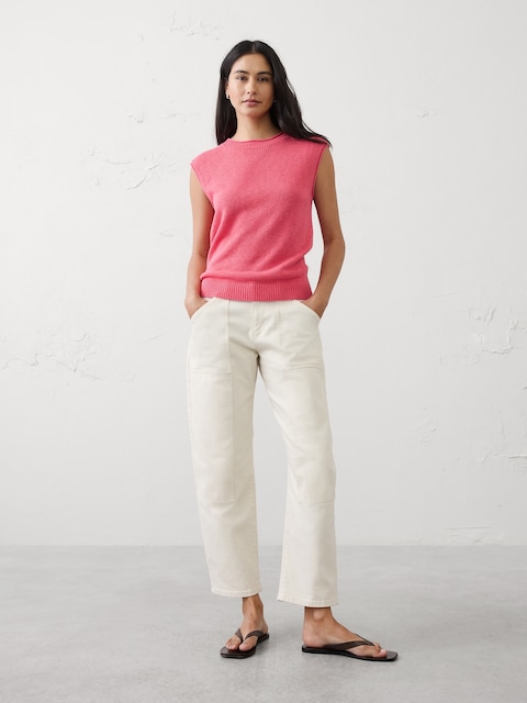 Ramie-Cotton Sweater Tank