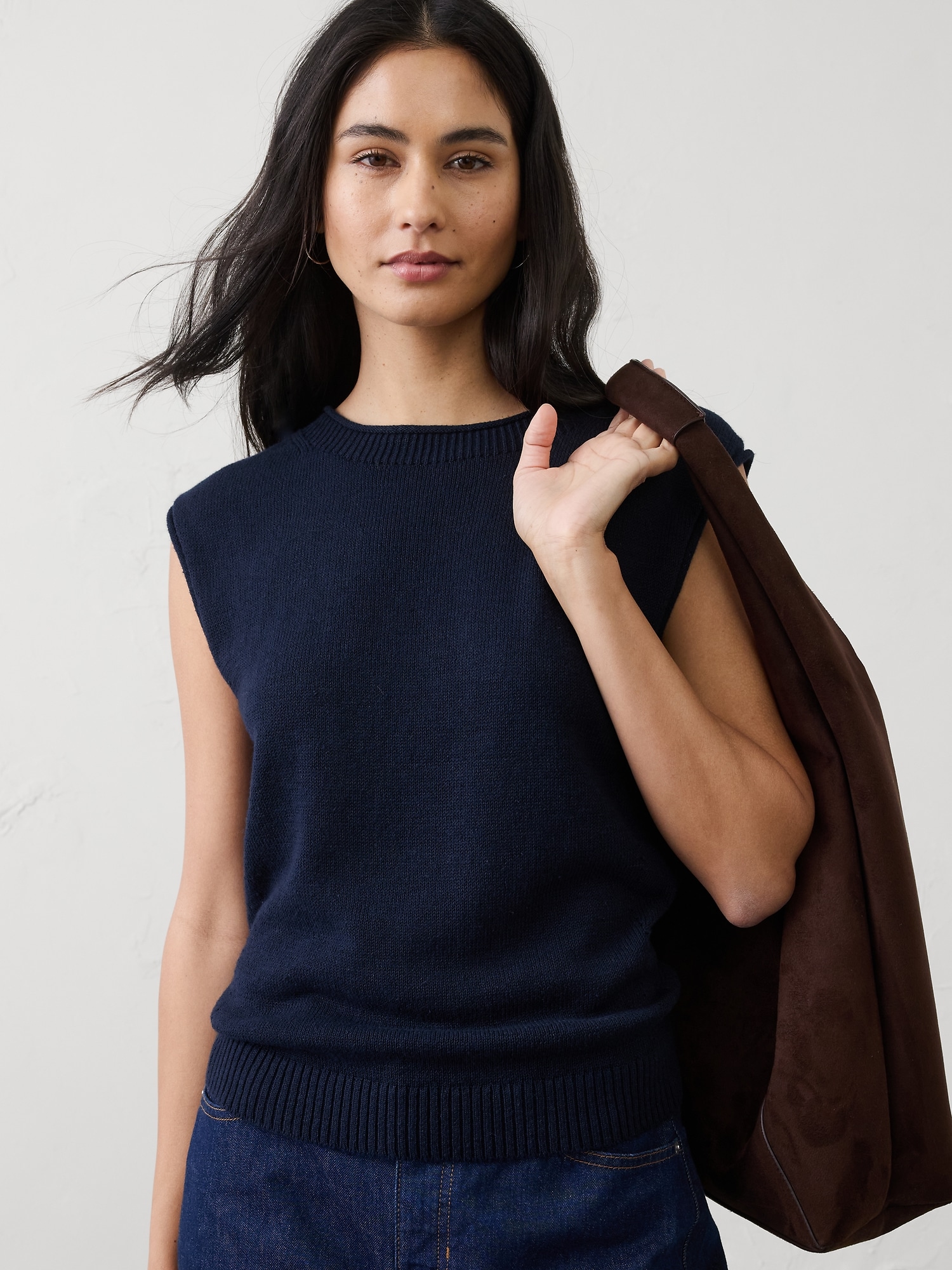 Ramie-Cotton Sweater Tank