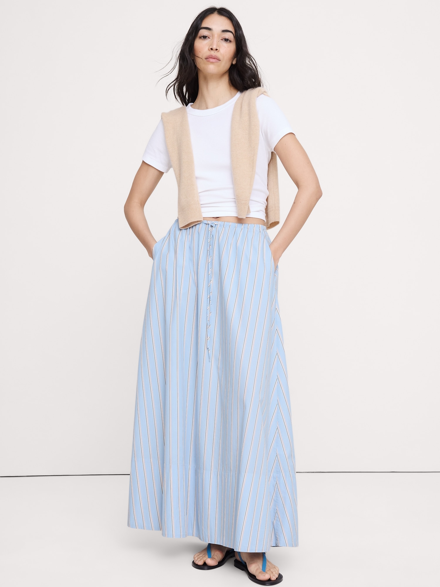Cotton Poplin Maxi Skirt