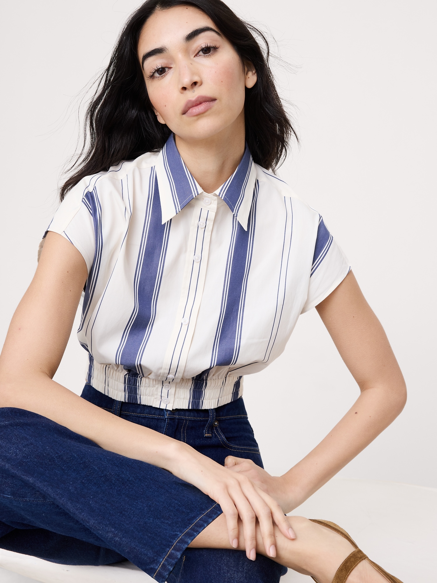 Cotton Poplin Super-Cropped Shirt