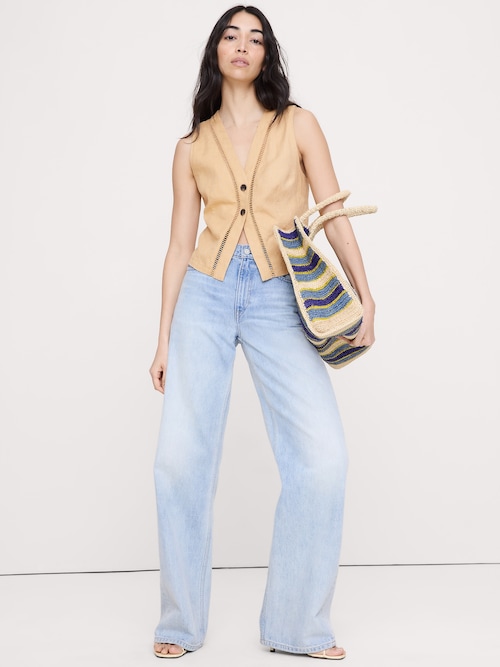 リネン レーストリム ベスト