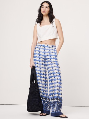 エブリデイ ワイドレッグ リネン パンツ