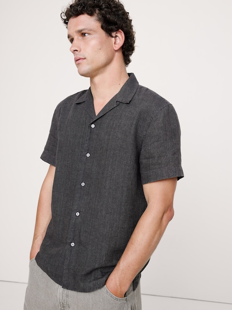 CHEMISE DE VACANCES À COUPE STANDARD EN LIN