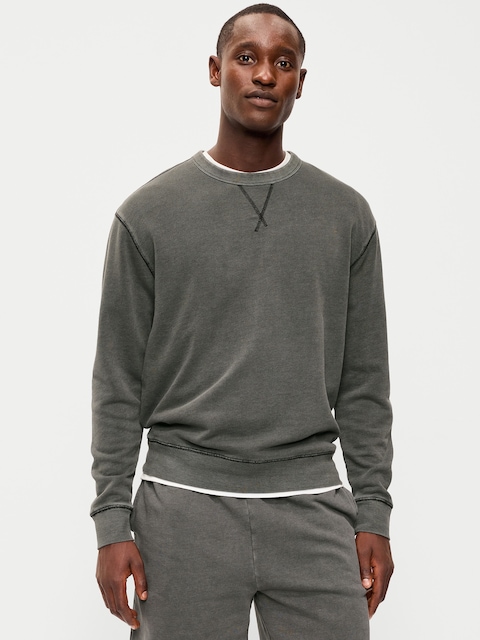 Loose Garment-Washed Crew-Neck Sweatshirt