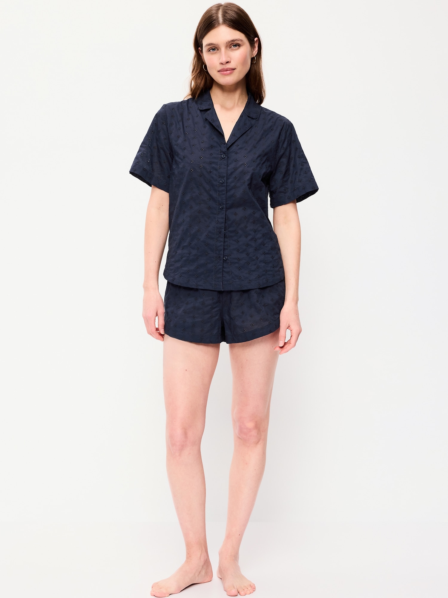 Classic Eyelet Sleep Short Set