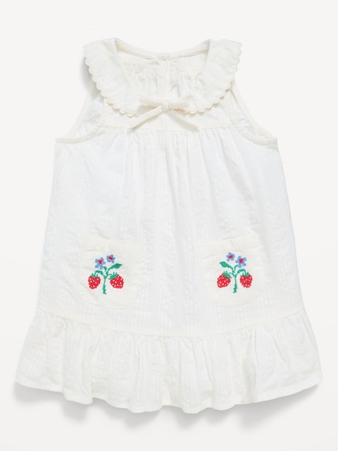 ROBE EN TISSU GAUFRÉ SANS MANCHES AVEC COL POUR BÉBÉ