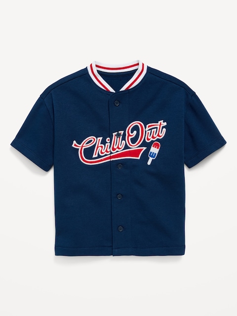 Oversized Baseball Jersey Sweatshirt for Toddler Boys