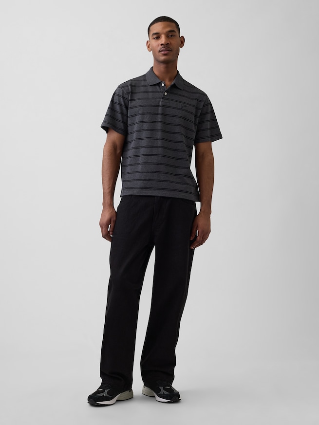 リラックスフィット ピケ クロップド ポロシャツ-1