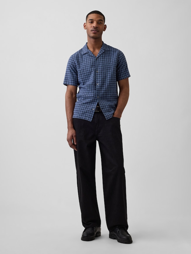 スタンダードフィット リネンブレンドバケーションシャツ-1