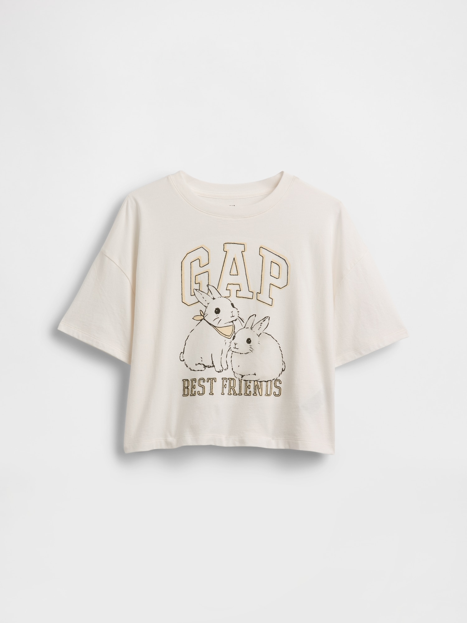 オーバーサイズ グラフィック GAPロゴTシャツ (キッズ)-1