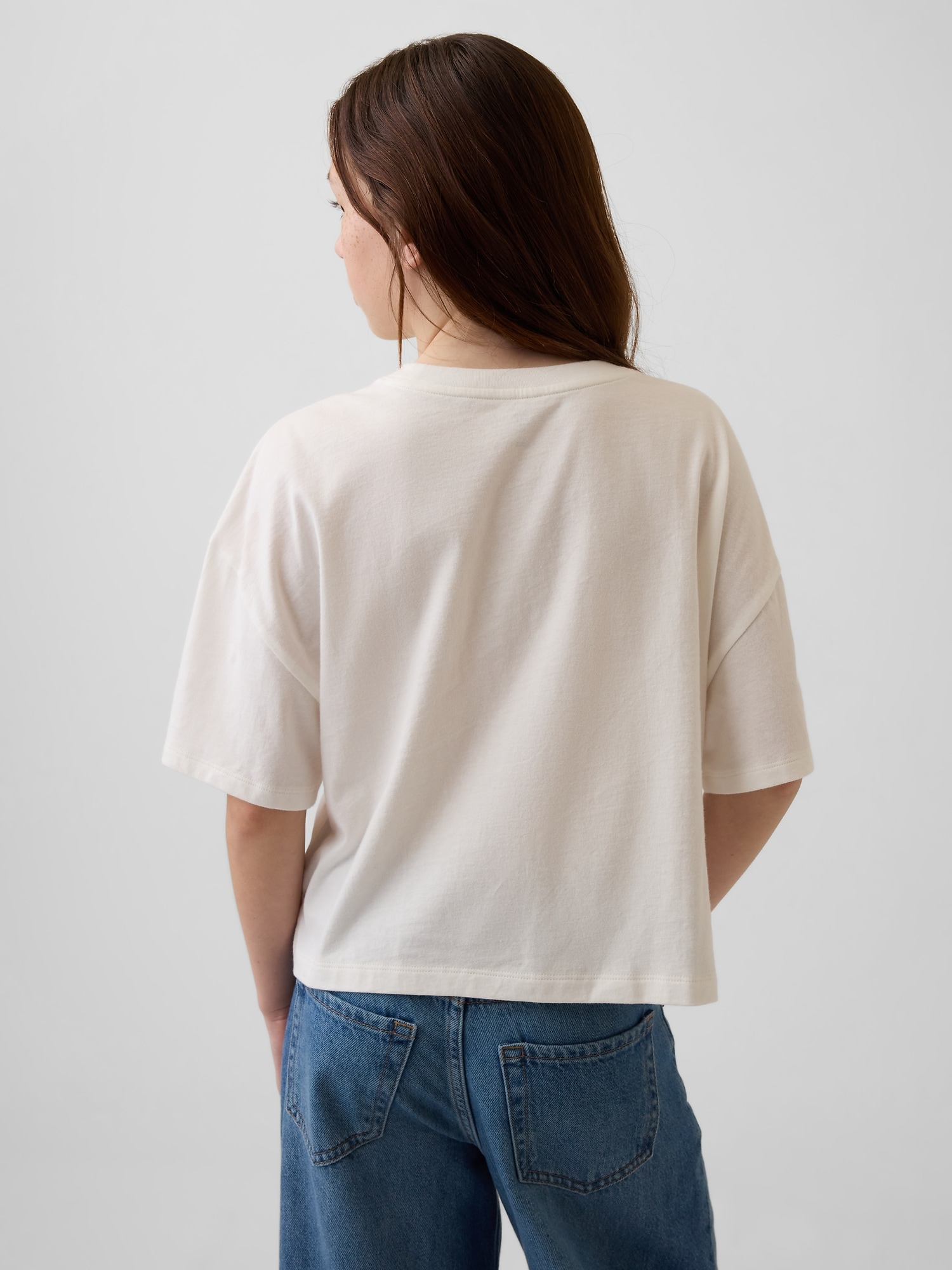 オーバーサイズ グラフィック GAPロゴTシャツ (キッズ)-2