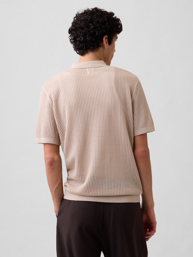 クロシェ ニットポロシャツ-1