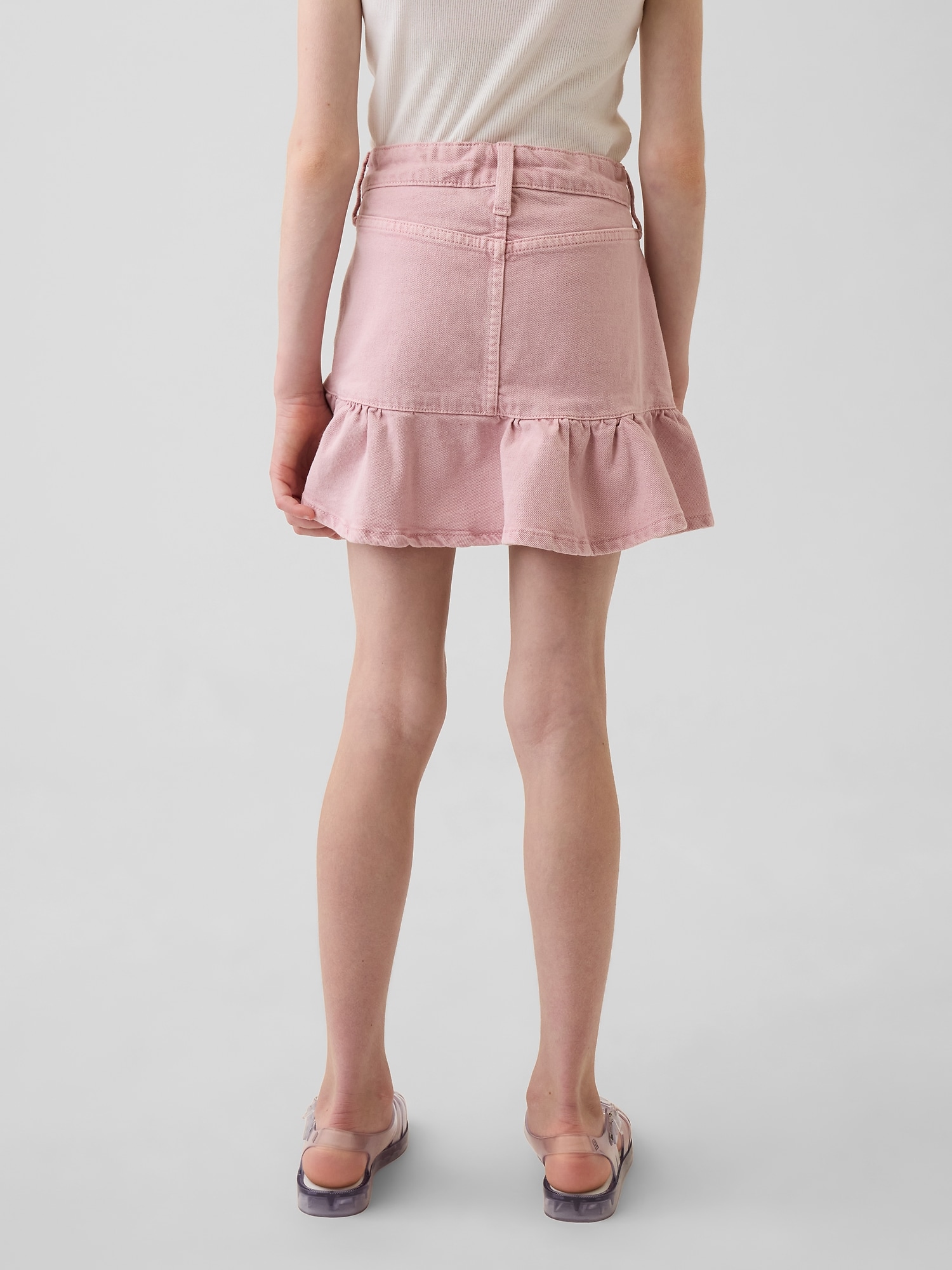 デニム ラッフルフリルスカート (キッズ)-2