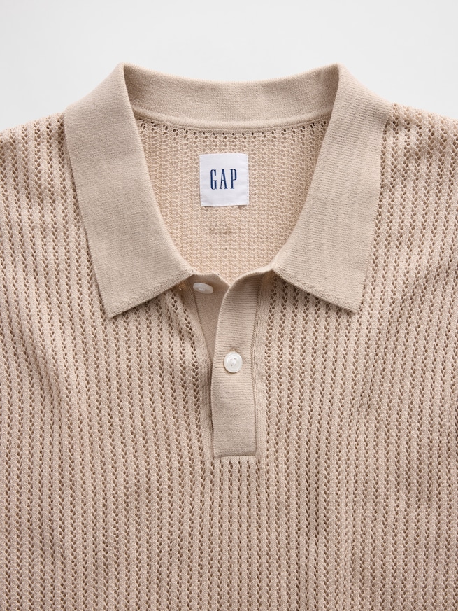 クロシェ ニットポロシャツ-3