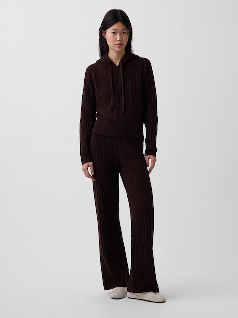 CashSoft Cable-Knit Sweater Pants