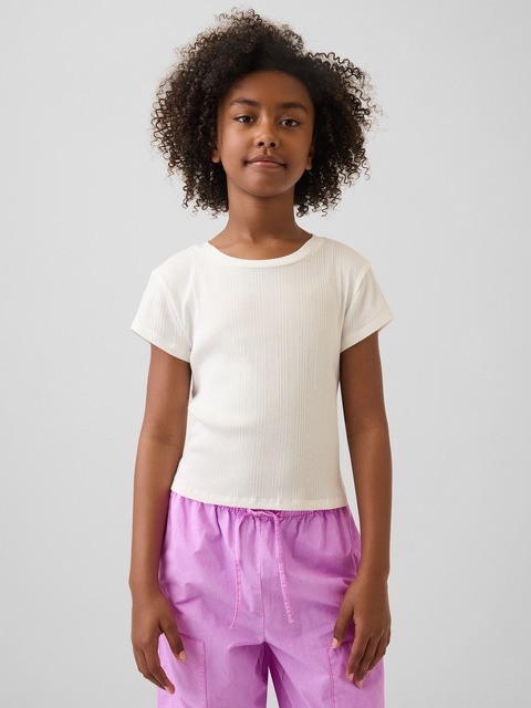 T-SHIRT AJUSTÉ CÔTELÉ MOIRÉ POUR ENFANT