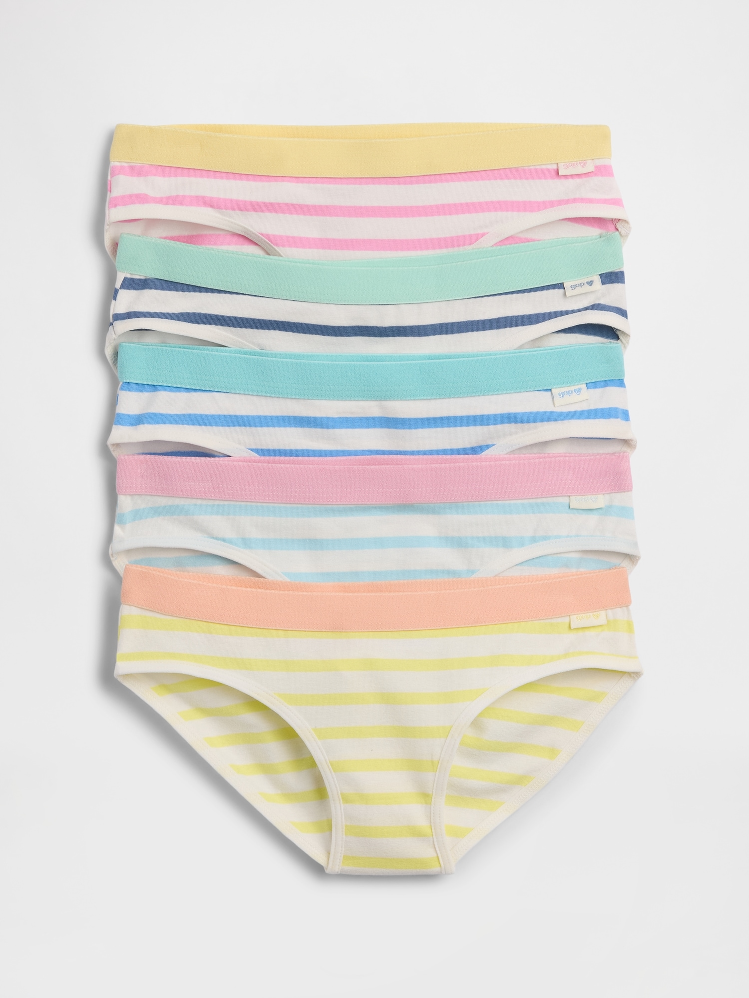 Kids Organic Stretch Cotton Stripe Bikini Briefs (5-Pack)