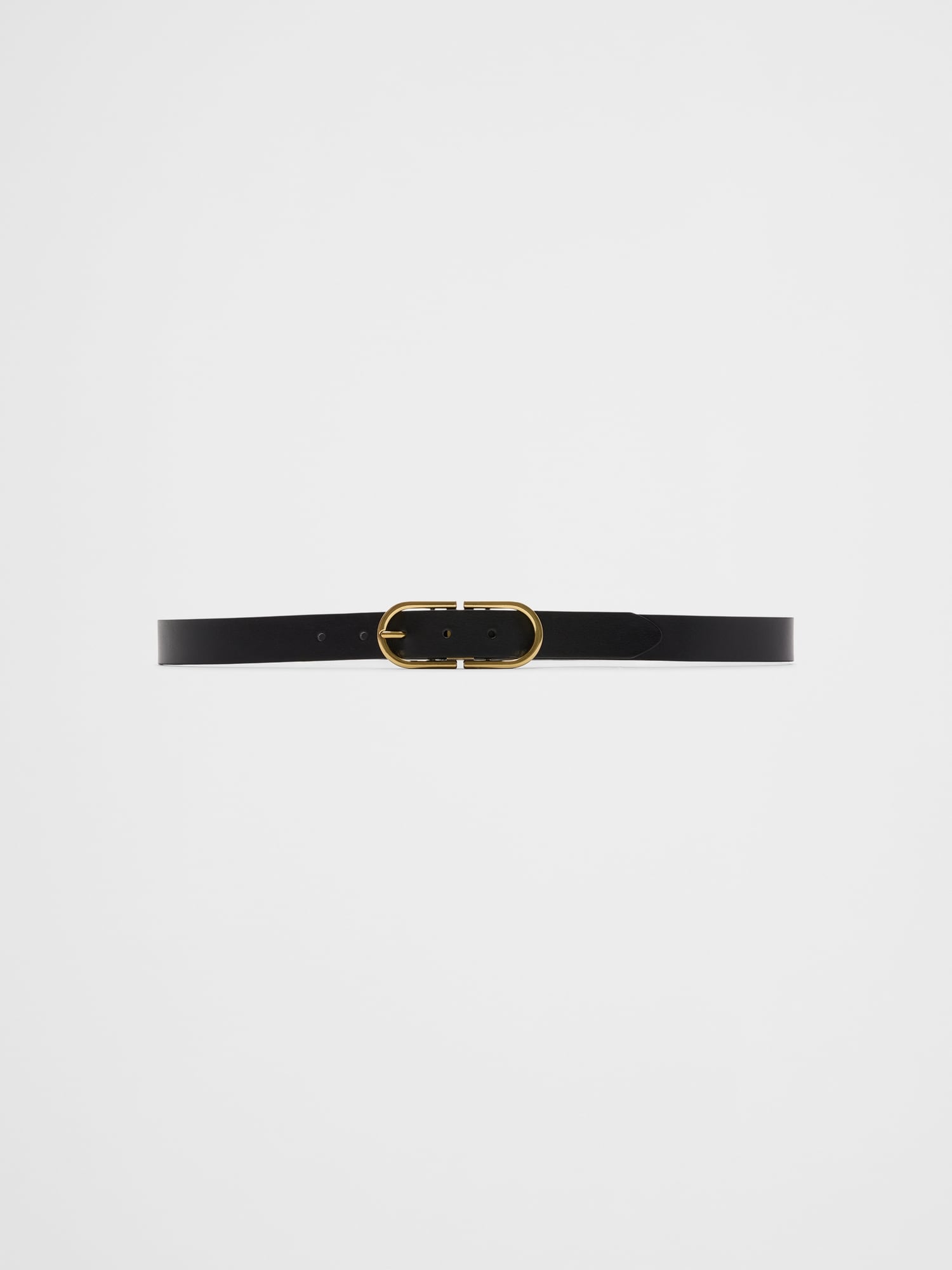 Oval Buckle Leather Belt