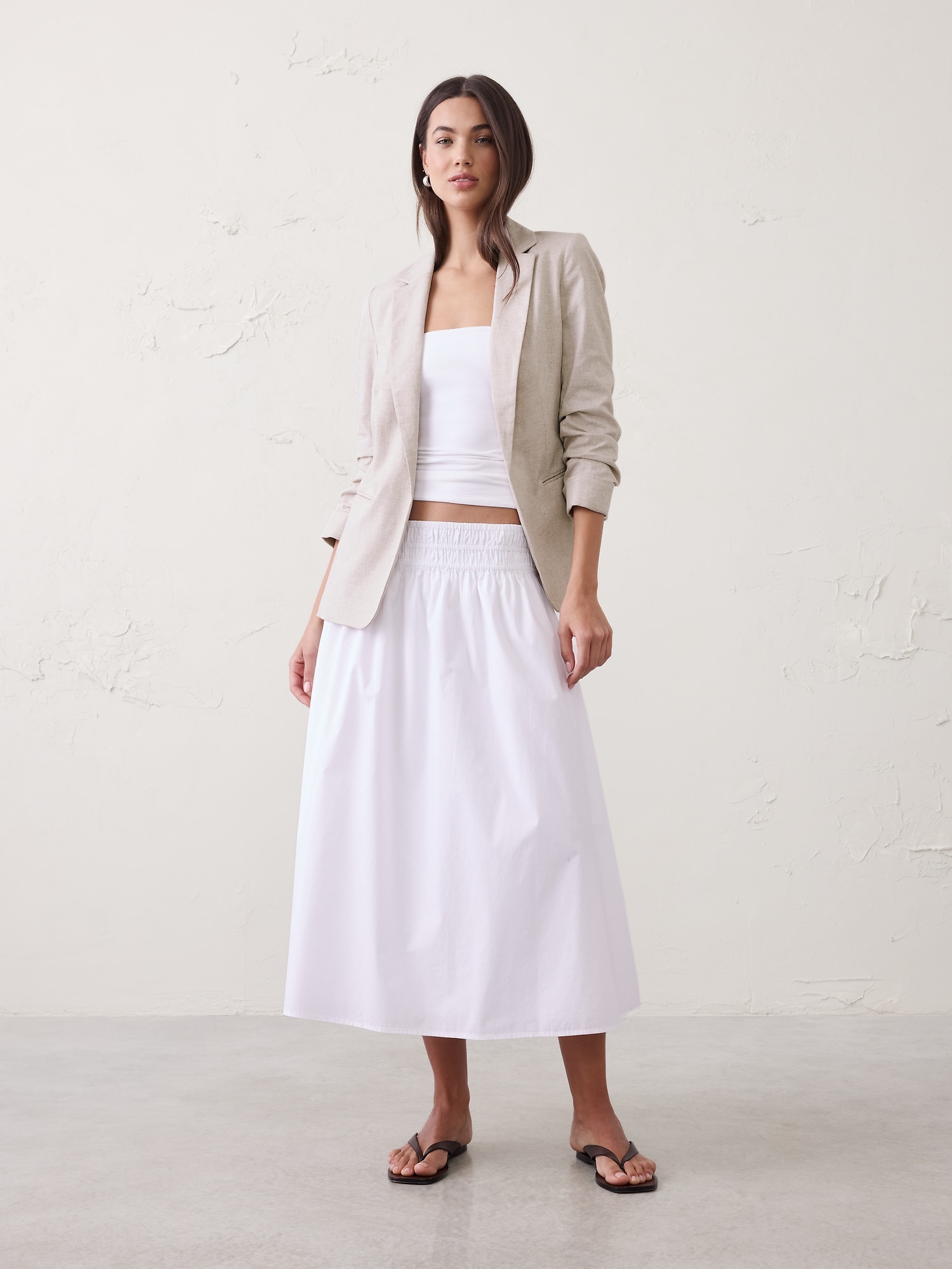 Linen-Blend Hayden Blazer