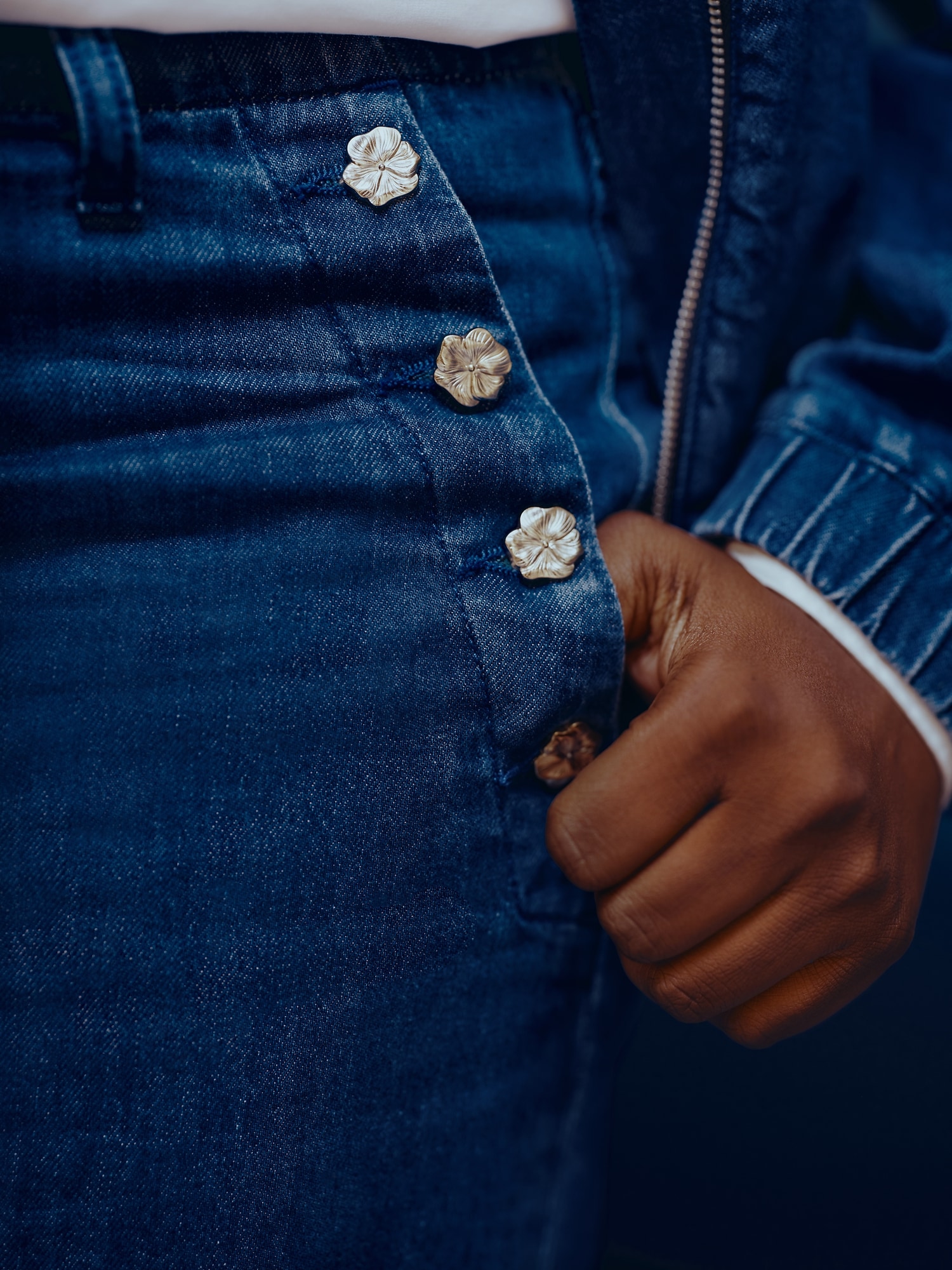 Gap &times; HFR ハイライズ ピンタック ストライド ワイドデニム by Atelier Ndigo-8