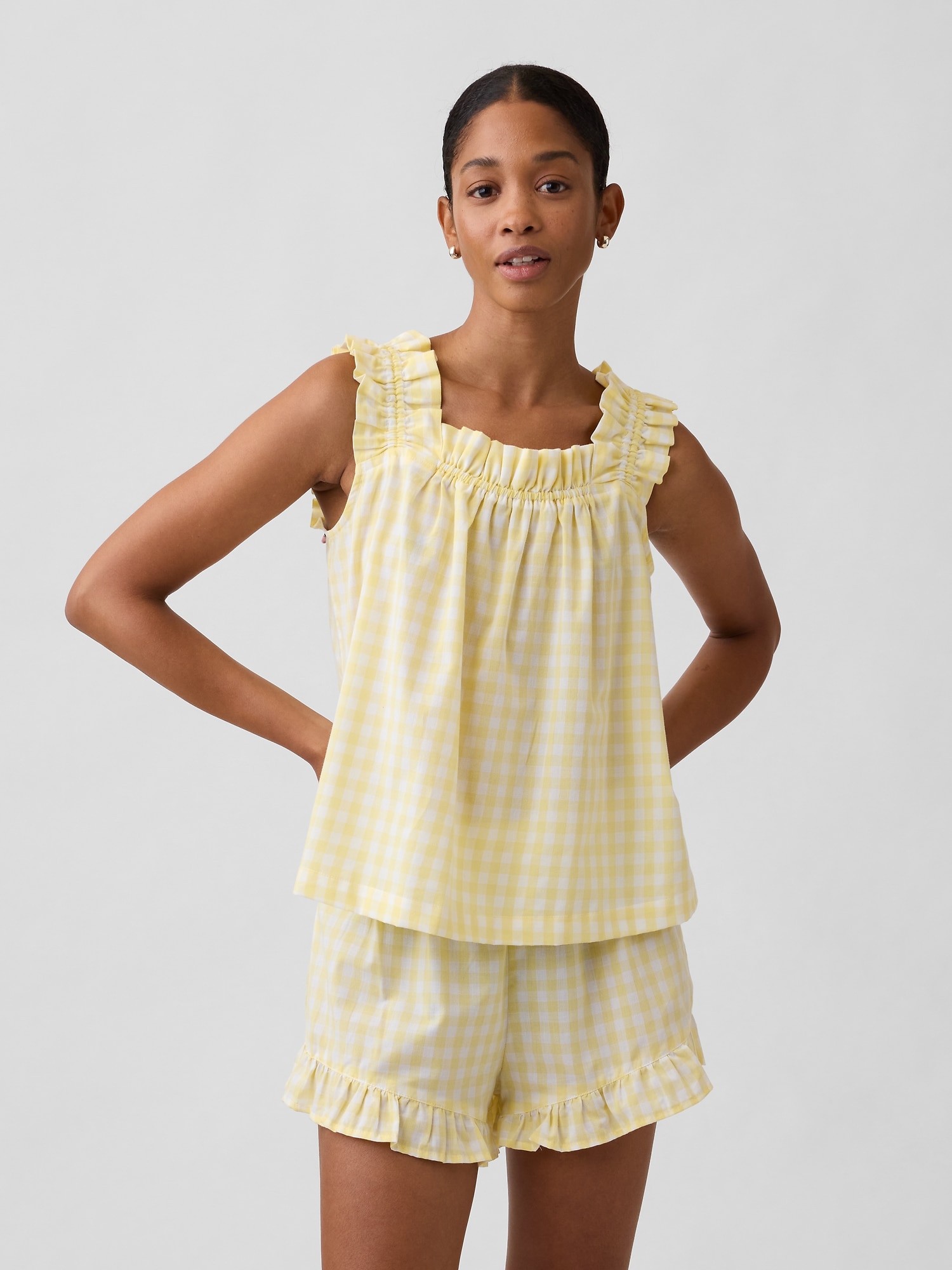 Ruffle Poplin PJ Top