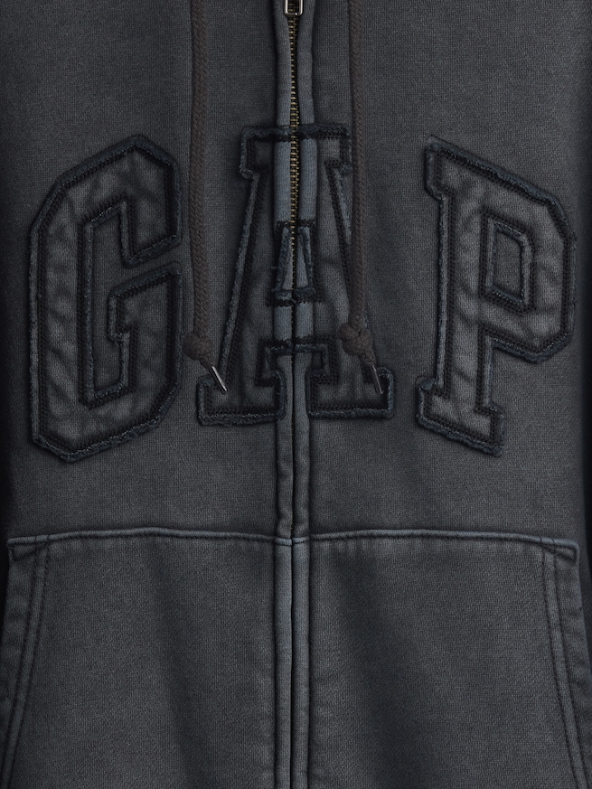 ヴィンテージソフト オーバーサイズ GAPロゴ ジップアップパーカー-3