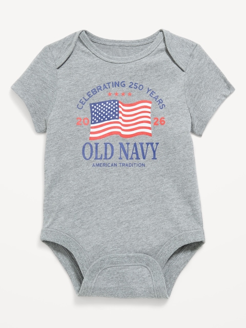 Short-Sleeve Unisex Logo-Graphic Bodysuit for Baby