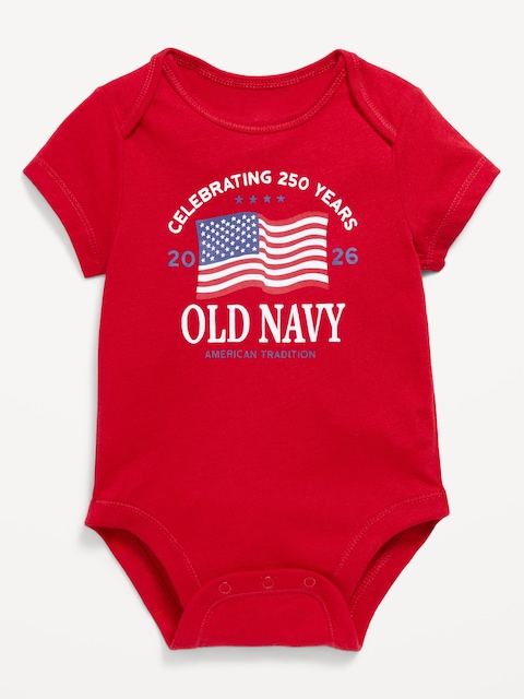 Short-Sleeve Unisex Logo-Graphic Bodysuit for Baby