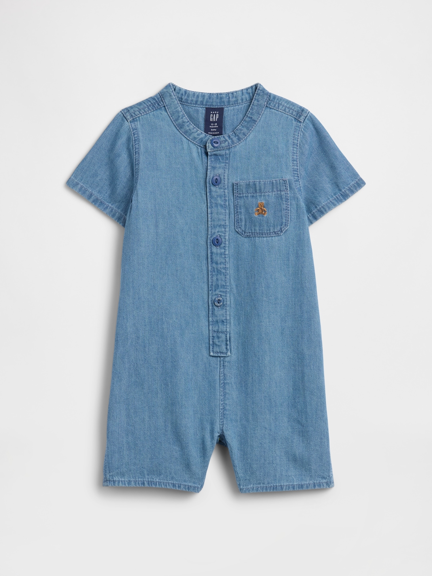 Baby Brannan Bear Denim Romper