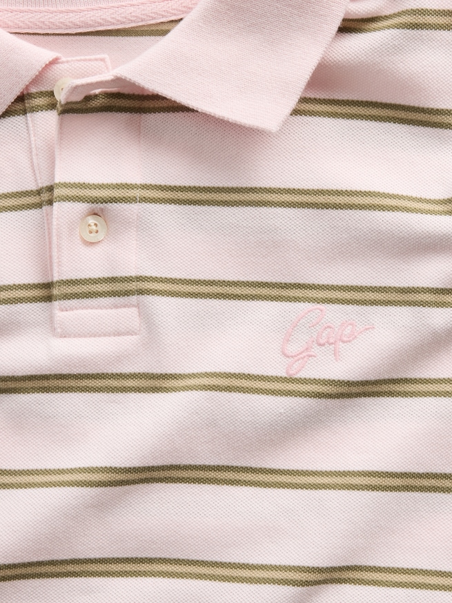 リラックスフィット ピケ クロップド ポロシャツ-3