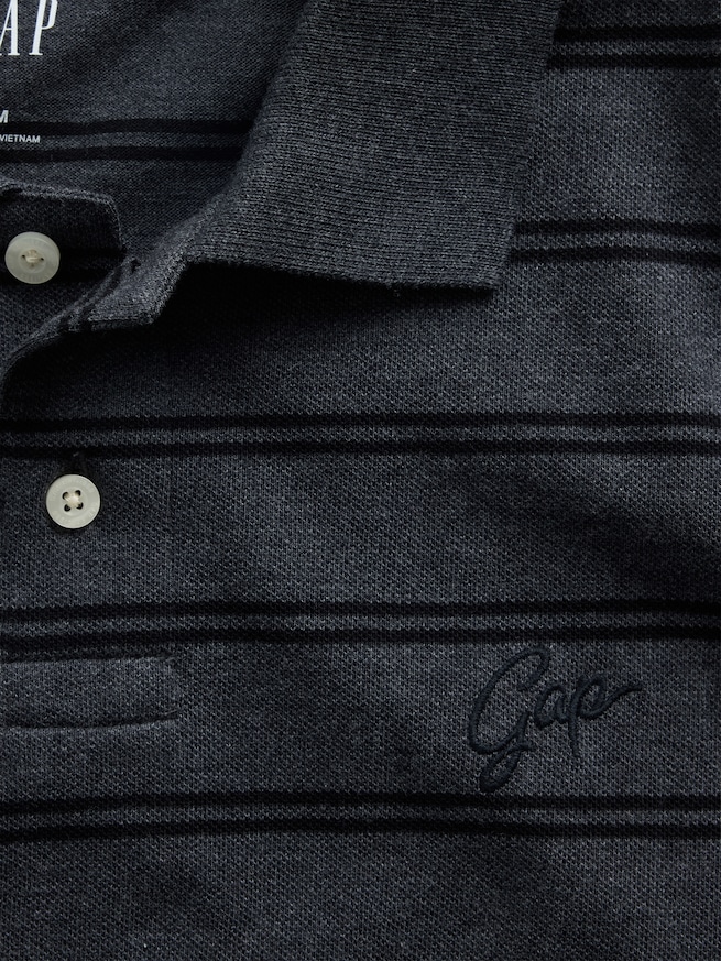 リラックスフィット ピケ クロップド ポロシャツ-3