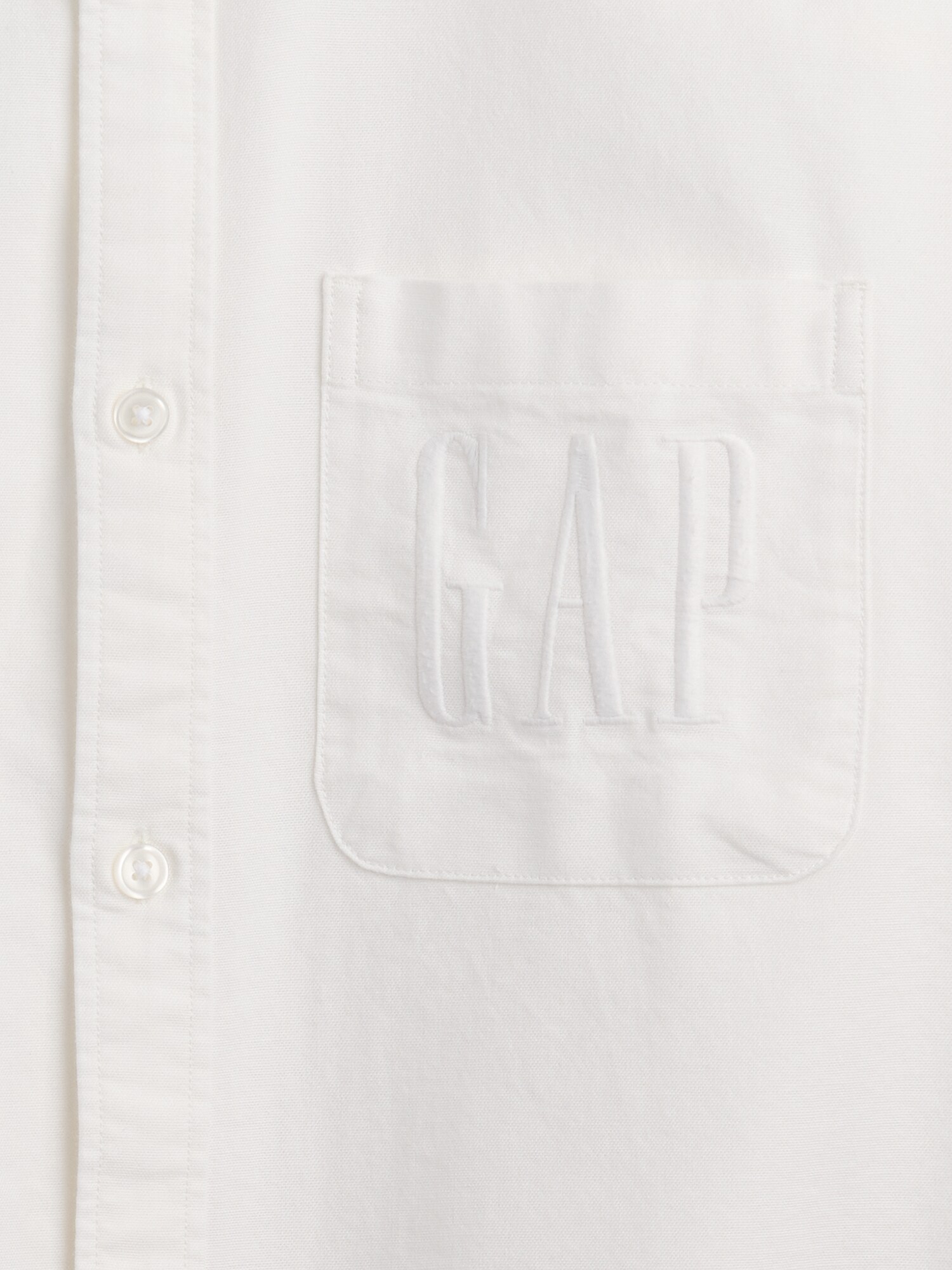 リラックスフィット クロップド ストレートヘム GAPロゴ オックスフォードシャツ-3