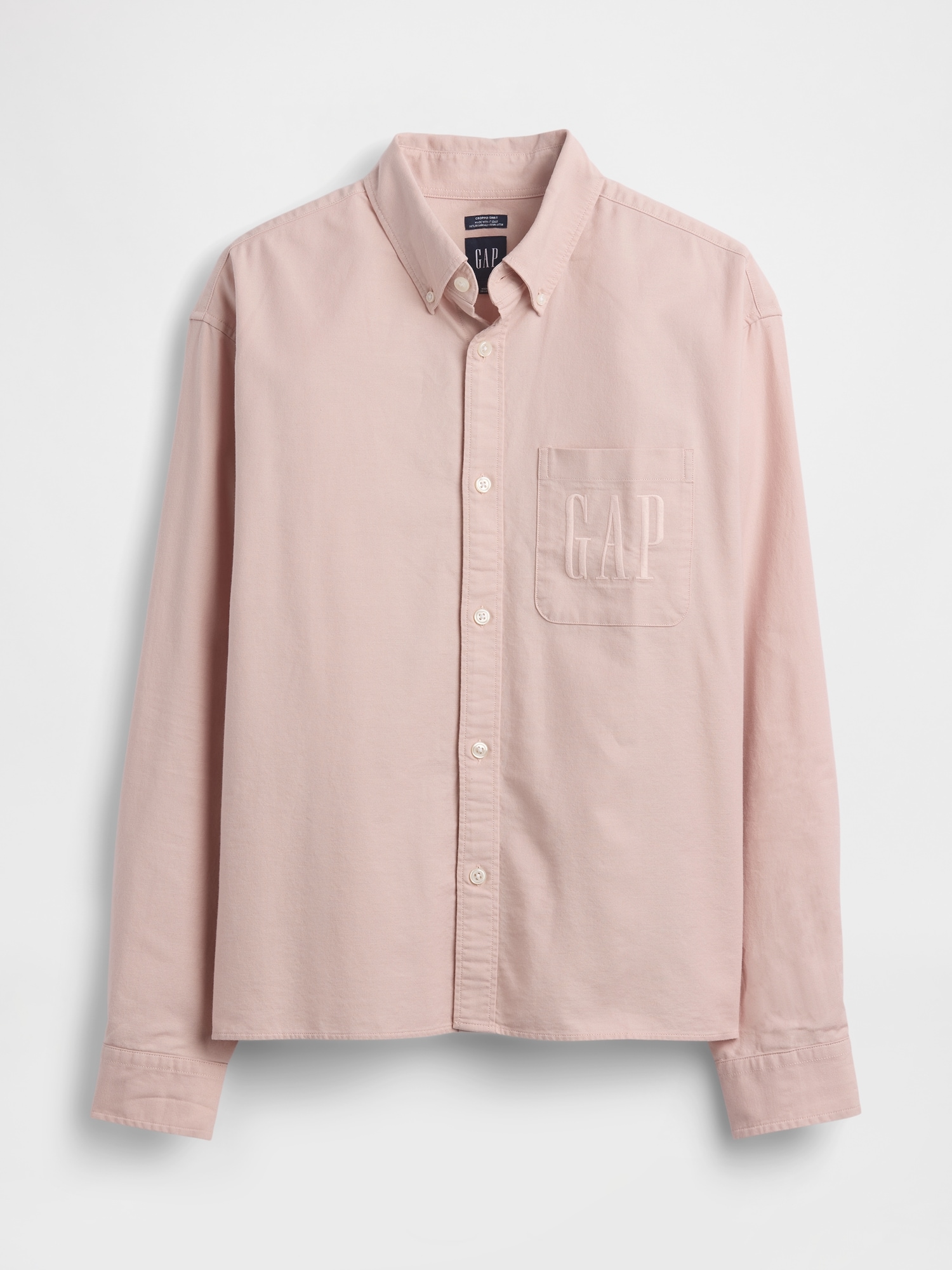 リラックスフィット クロップド ストレートヘム GAPロゴ オックスフォードシャツ-4