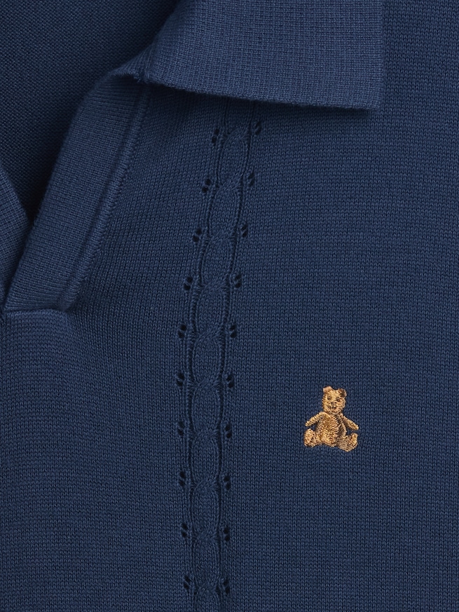 リラックス ジョニーカラー ポインテール ニットシャツ-3